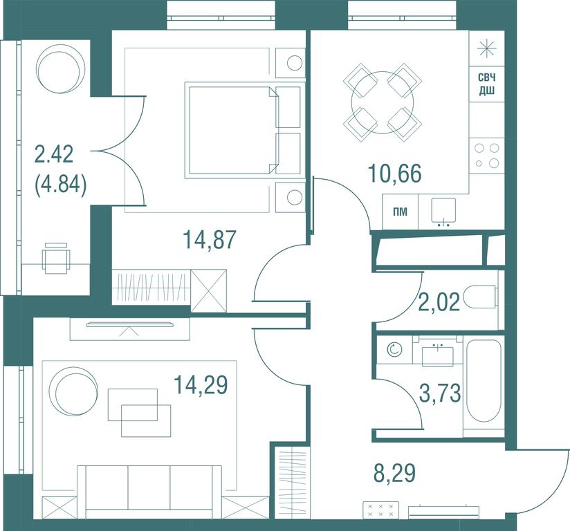 2-BD Apartment Sale, 56.28平方米 at Odinburg, Severnaya Street, 11, Odintsovo, Moscow Region, Russia #1 2-BD Apartment Sale, 56.28平方米 at Odinburg, Severnaya Street, 11, Odintsovo, Moscow Region, Russia #1
