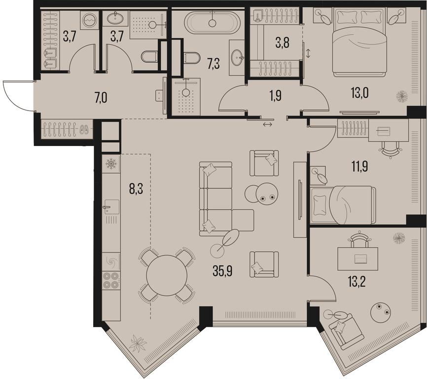 3-BD Apartment Sale, 109.7 sq. m. at High Life, Letnikovskaya Street, 11/10с1, Moscow, Russia #1 3-BD Apartment Sale, 109.7 sq. m. at High Life, Letnikovskaya Street, 11/10с1, Moscow, Russia #1
