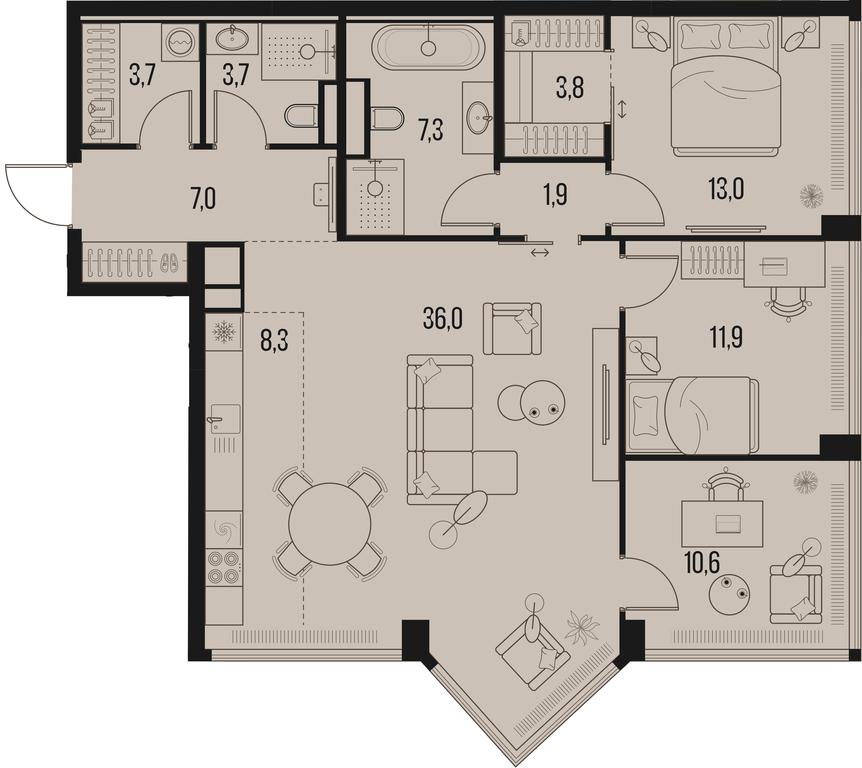 3-BD Apartment Sale, 107.2 sq. m. at High Life, Letnikovskaya Street, 11/10с1, Moscow, Russia #1 3-BD Apartment Sale, 107.2 sq. m. at High Life, Letnikovskaya Street, 11/10с1, Moscow, Russia #1