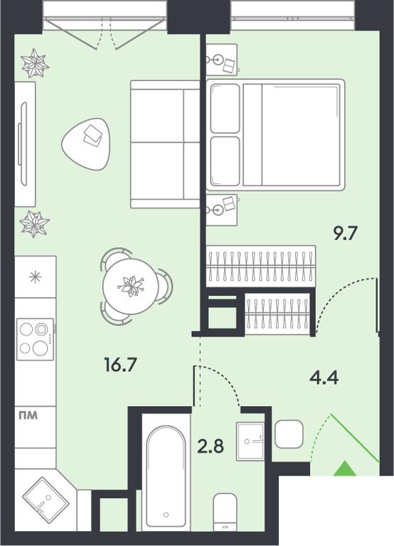 1-BD Apartment Sale, 33.6平方米 at balance, Ryazansky Avenue, Moscow, Russia #1 1-BD Apartment Sale, 33.6平方米 at balance, Ryazansky Avenue, Moscow, Russia #1