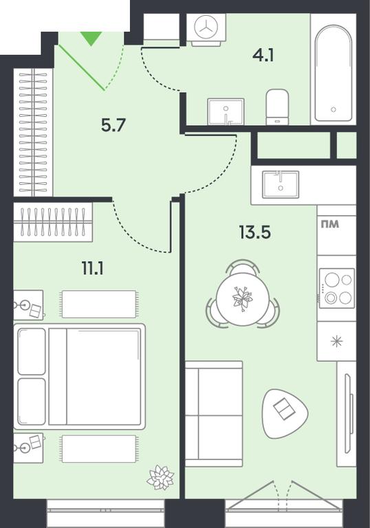 1-BD Apartment Sale, 34.4 sq. m. at balance, Ryazansky Avenue, Moscow, Russia #1 1-BD Apartment Sale, 34.4 sq. m. at balance, Ryazansky Avenue, Moscow, Russia #1