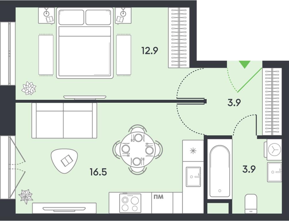 1-BD Apartment Sale, 37.2平方米 at balance, Ryazansky Avenue, Moscow, Russia #1 1-BD Apartment Sale, 37.2平方米 at balance, Ryazansky Avenue, Moscow, Russia #1
