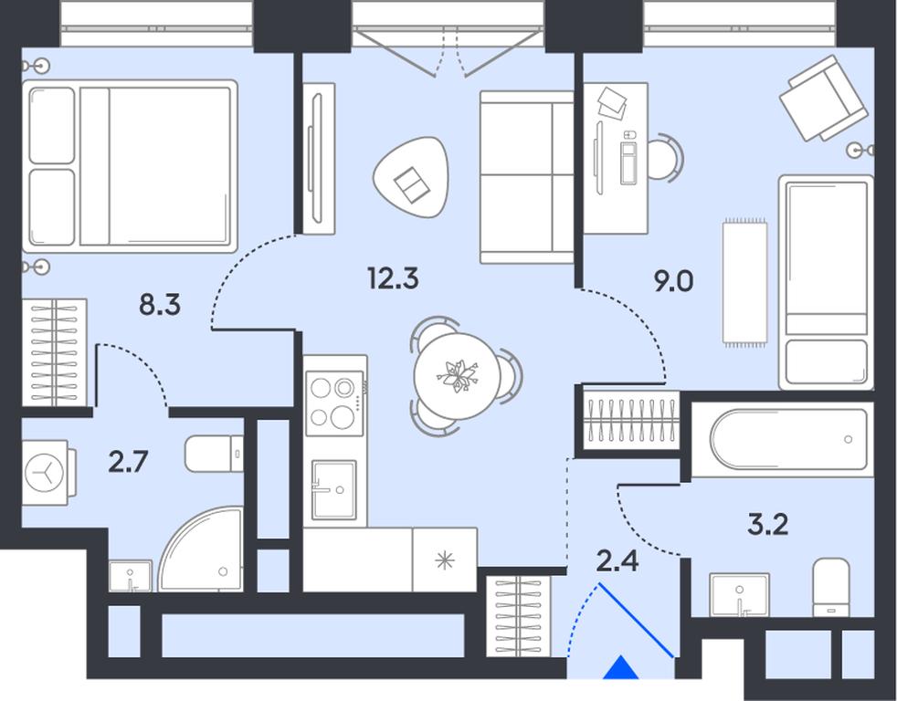 2-BD Apartment Sale, 37.9 sq. m. at balance, Ryazansky Avenue, Moscow, Russia #1 2-BD Apartment Sale, 37.9 sq. m. at balance, Ryazansky Avenue, Moscow, Russia #1