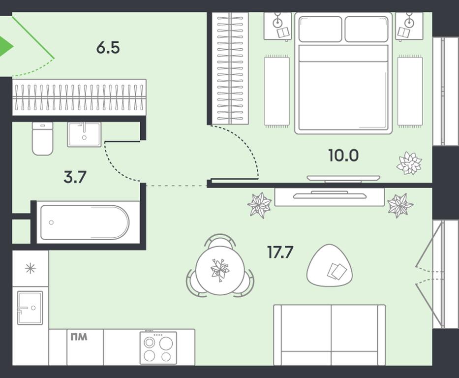 1-BD Apartment Sale, 37.9 sq. m. at balance, Ryazansky Avenue, Moscow, Russia #1 1-BD Apartment Sale, 37.9 sq. m. at balance, Ryazansky Avenue, Moscow, Russia #1