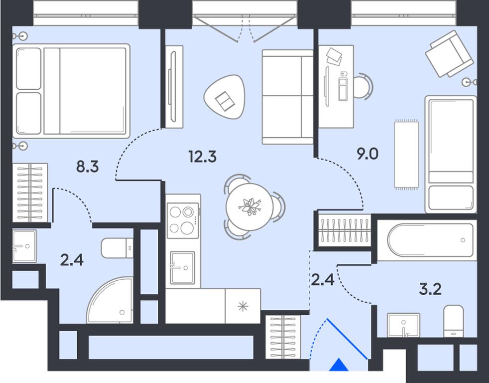 2-BD Apartment Sale, 37.6 sq. m. at balance, Ryazansky Avenue, Moscow, Russia #1 2-BD Apartment Sale, 37.6 sq. m. at balance, Ryazansky Avenue, Moscow, Russia #1