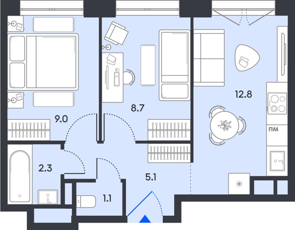 2-BD Apartment Sale, 39平方米 at balance, Ryazansky Avenue, Moscow, Russia #1 2-BD Apartment Sale, 39平方米 at balance, Ryazansky Avenue, Moscow, Russia #1