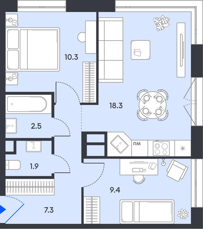 2-BD Apartment Sale, 49.7平方米 at balance, Ryazansky Avenue, Moscow, Russia #1 2-BD Apartment Sale, 49.7平方米 at balance, Ryazansky Avenue, Moscow, Russia #1