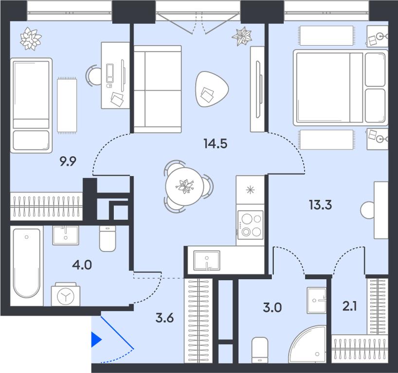 2-BD Apartment Sale, 50.4平方米 at balance, Ryazansky Avenue, Moscow, Russia #1 2-BD Apartment Sale, 50.4平方米 at balance, Ryazansky Avenue, Moscow, Russia #1