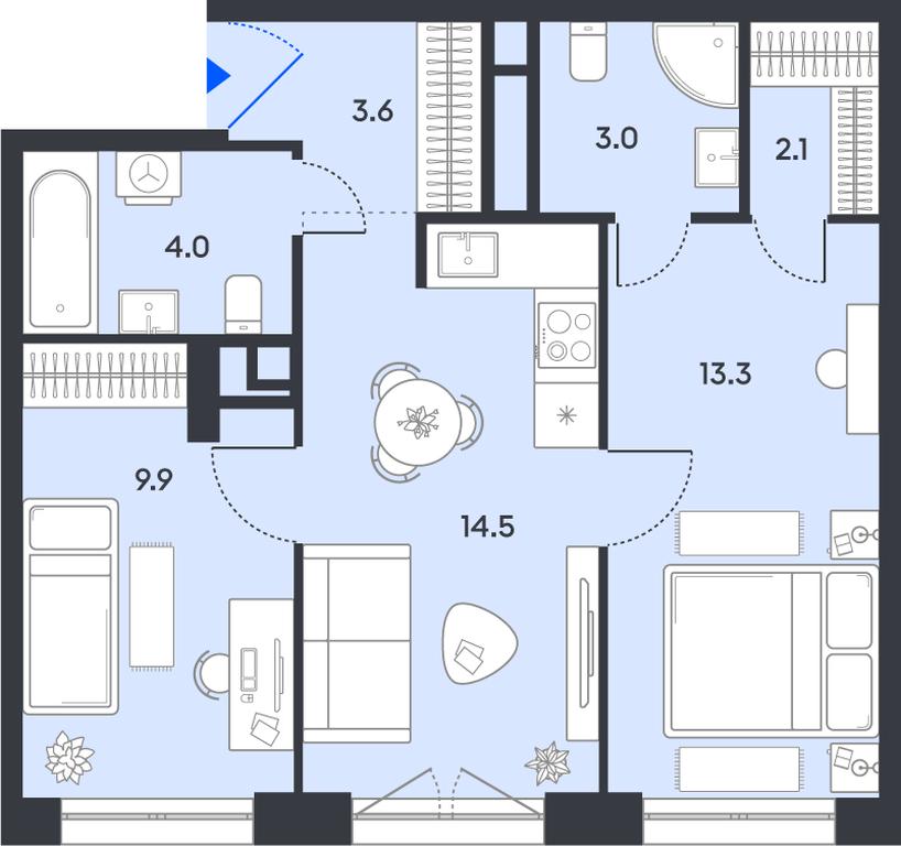 2-BD Apartment Sale, 50.4平方米 at balance, Ryazansky Avenue, Moscow, Russia #1 2-BD Apartment Sale, 50.4平方米 at balance, Ryazansky Avenue, Moscow, Russia #1