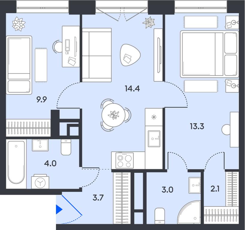 2-BD Apartment Sale, 50.4平方米 at balance, Ryazansky Avenue, Moscow, Russia #1 2-BD Apartment Sale, 50.4平方米 at balance, Ryazansky Avenue, Moscow, Russia #1