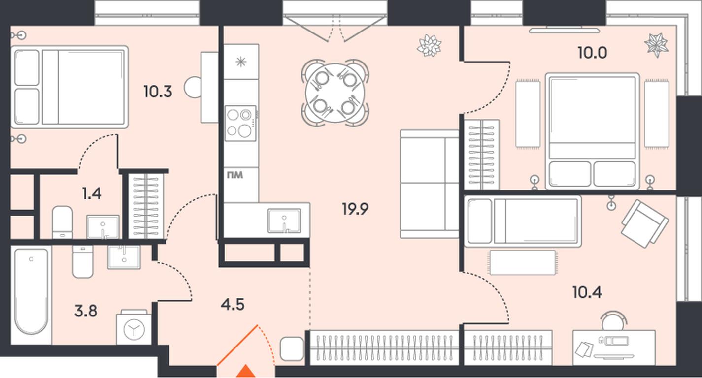 3-BD Apartment Sale, 60.3 sq. m. at balance, Ryazansky Avenue, Moscow, Russia #1 3-BD Apartment Sale, 60.3 sq. m. at balance, Ryazansky Avenue, Moscow, Russia #1