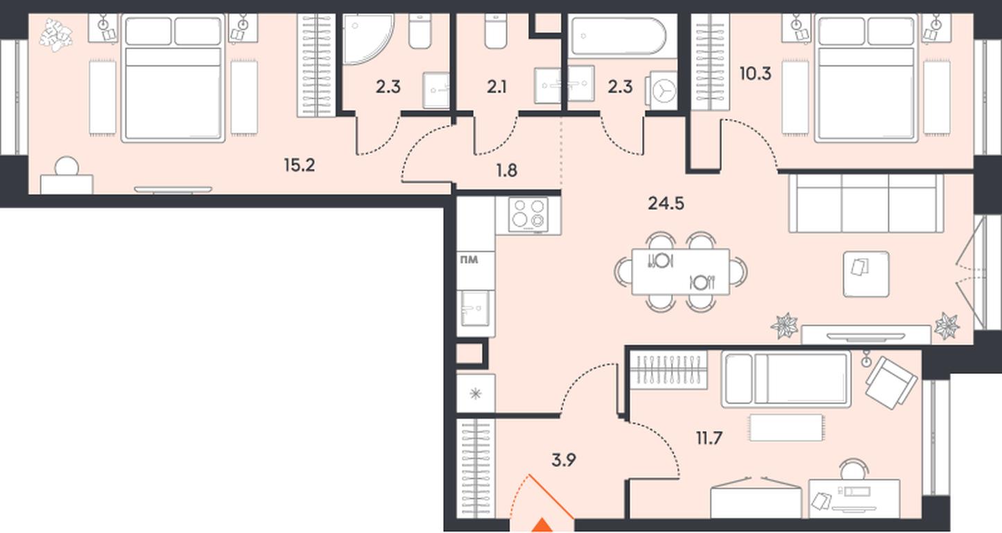 3-BD Apartment Sale, 74.1 sq. m. at balance, Ryazansky Avenue, Moscow, Russia #1 3-BD Apartment Sale, 74.1 sq. m. at balance, Ryazansky Avenue, Moscow, Russia #1