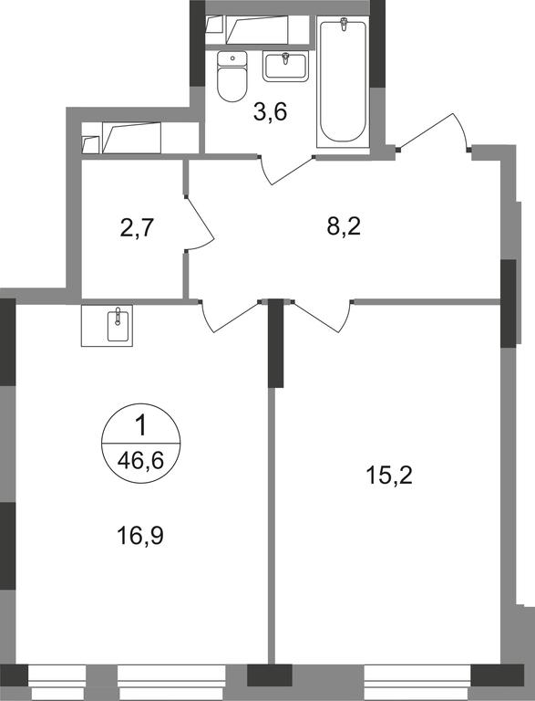 Apartment Sale, 46.6 sq. m. at Pervyi Moskovskiy, ulitsa Bianki, 1, Moskovskiy, Moscow, Russia #1 Apartment Sale, 46.6 sq. m. at Pervyi Moskovskiy, ulitsa Bianki, 1, Moskovskiy, Moscow, Russia #1