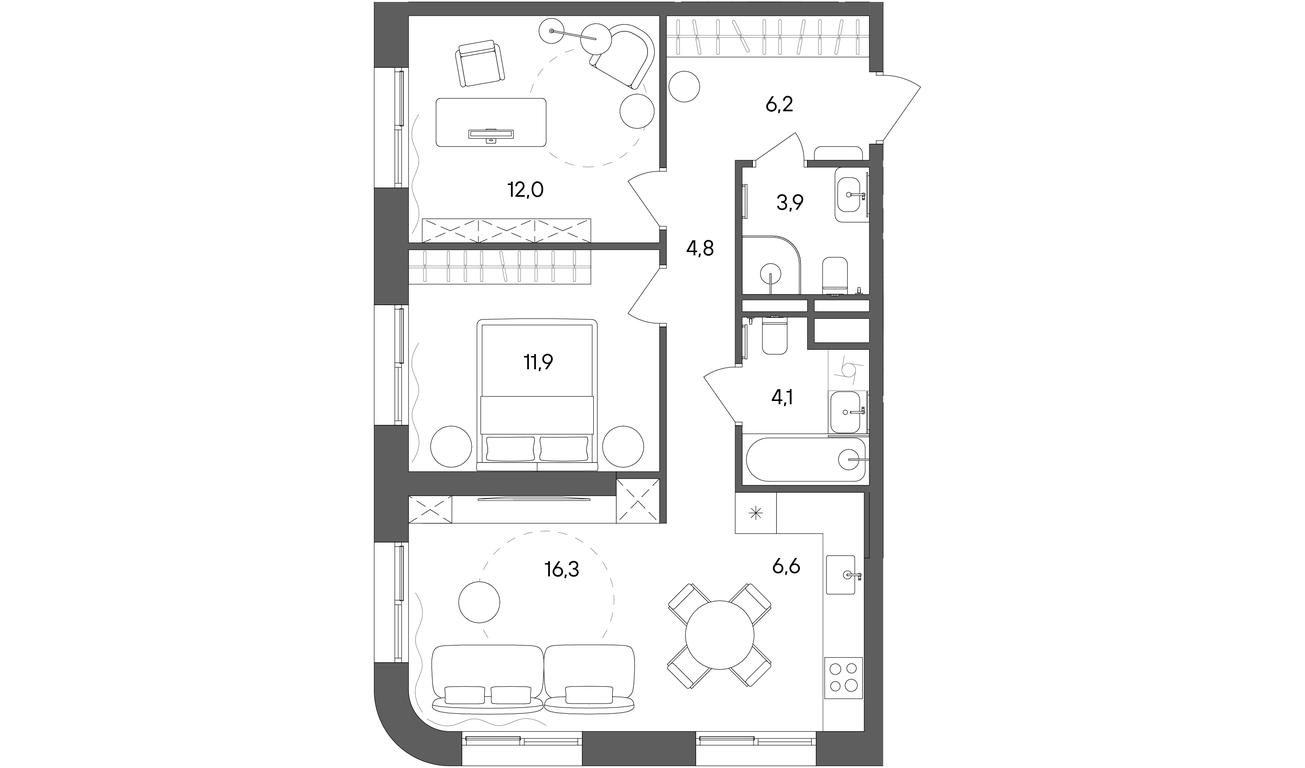 2-BD Apartment Sale, 65.8 sq. m. at Sokolniki (Sokolniki), Gastello Street, Moscow, Russia #1 2-BD Apartment Sale, 65.8 sq. m. at Sokolniki (Sokolniki), Gastello Street, Moscow, Russia #1