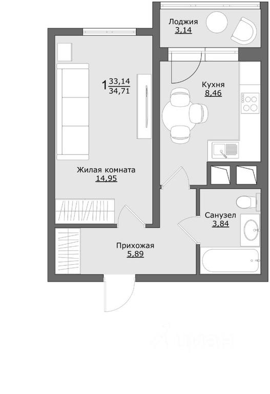 Apartment Sale, 34.71 sq. m. at Klever, Gorzhovitskaya ulitsa, Khotkovo, Sergiyevo-Posadskiy Urban District, Moscow Region, Russia #1 Apartment Sale, 34.71 sq. m. at Klever, Gorzhovitskaya ulitsa, Khotkovo, Sergiyevo-Posadskiy Urban District, Moscow Region, Russia #1