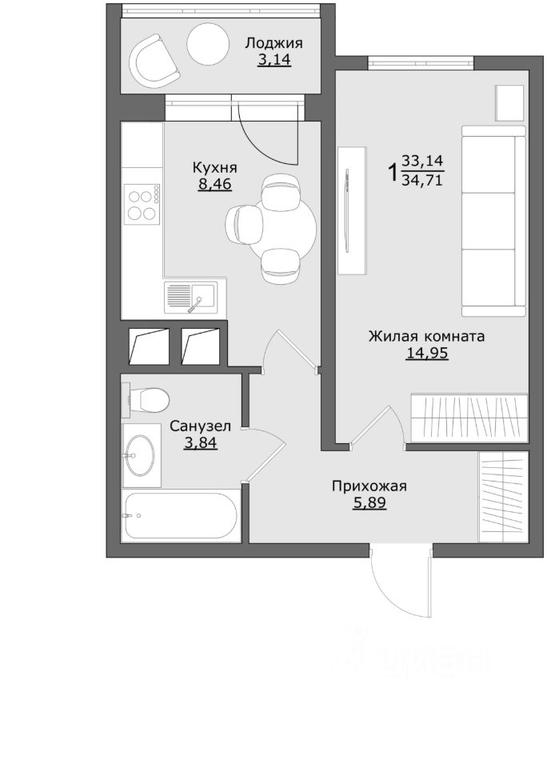 Apartment Sale, 34.71 sq. m. at Klever, Gorzhovitskaya ulitsa, Khotkovo, Sergiyevo-Posadskiy Urban District, Moscow Region, Russia #1 Apartment Sale, 34.71 sq. m. at Klever, Gorzhovitskaya ulitsa, Khotkovo, Sergiyevo-Posadskiy Urban District, Moscow Region, Russia #1