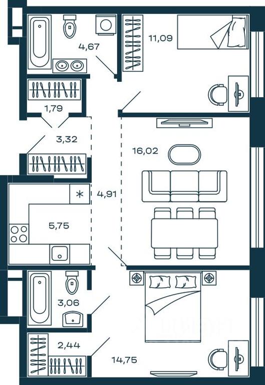 1-BD Apartment Sale, 67.8 sq. m. at M-5, Tsentralnaya ulitsa, Krasnogorsk, Moscow Region, Russia #1 1-BD Apartment Sale, 67.8 sq. m. at M-5, Tsentralnaya ulitsa, Krasnogorsk, Moscow Region, Russia #1