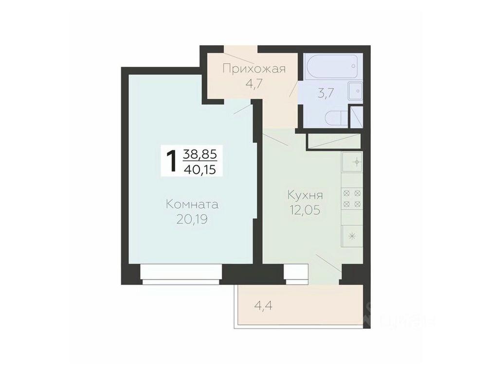 Apartment Sale, 40.15平方米 at Art-kvartal Onegin, Sadovaya Street, 3к1, Krasnaya Gorka Microdistrict, Podolsk, Moscow Region, Russia #1 Apartment Sale, 40.15平方米 at Art-kvartal Onegin, Sadovaya Street, 3к1, Krasnaya Gorka Microdistrict, Podolsk, Moscow Region, Russia #1