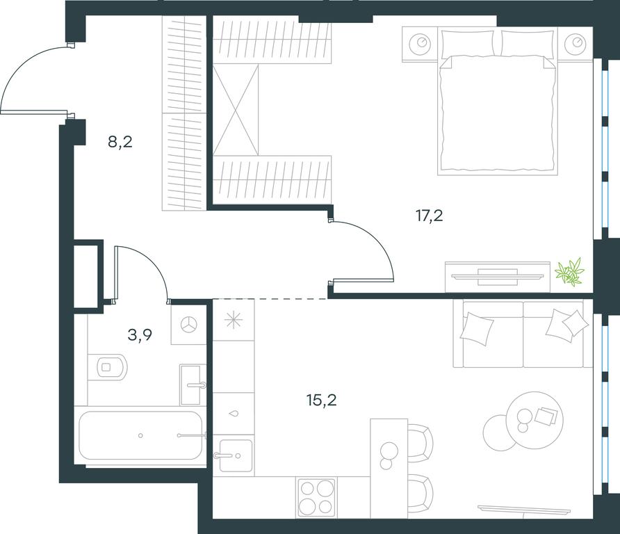 Продажа квартиры, 44,5 м² в ЖК «Левел Южнопортовая (Level Южнопортовая)», Южнопортовая улица, 28Ас17, Москва, Россия #1 Продажа квартиры, 44,5 м² в ЖК «Левел Южнопортовая (Level Южнопортовая)», Южнопортовая улица, 28Ас17, Москва, Россия #1