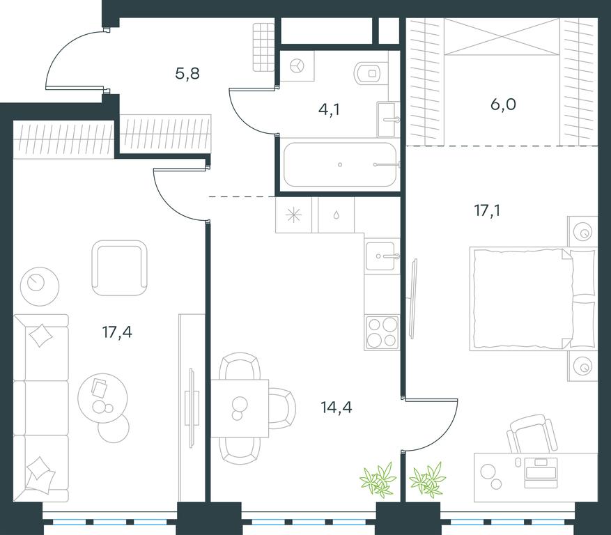 Продажа 1-комн. квартиры, 64,8 м² в ЖК «Левел Южнопортовая (Level Южнопортовая)», Южнопортовая улица, 28Ас17, Москва, Россия #1 Продажа 1-комн. квартиры, 64,8 м² в ЖК «Левел Южнопортовая (Level Южнопортовая)», Южнопортовая улица, 28Ас17, Москва, Россия #1