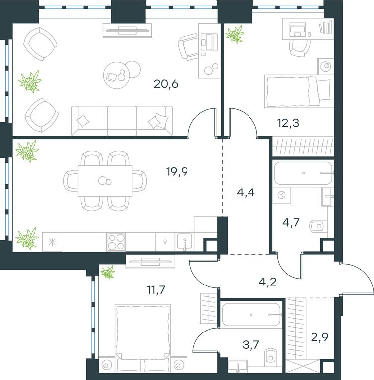 Продажа 2-комн. квартиры, 84,4 м² в ЖК «Левел Южнопортовая (Level Южнопортовая)», Южнопортовая улица, 28Ас17, Москва, Россия #1 Продажа 2-комн. квартиры, 84,4 м² в ЖК «Левел Южнопортовая (Level Южнопортовая)», Южнопортовая улица, 28Ас17, Москва, Россия #1