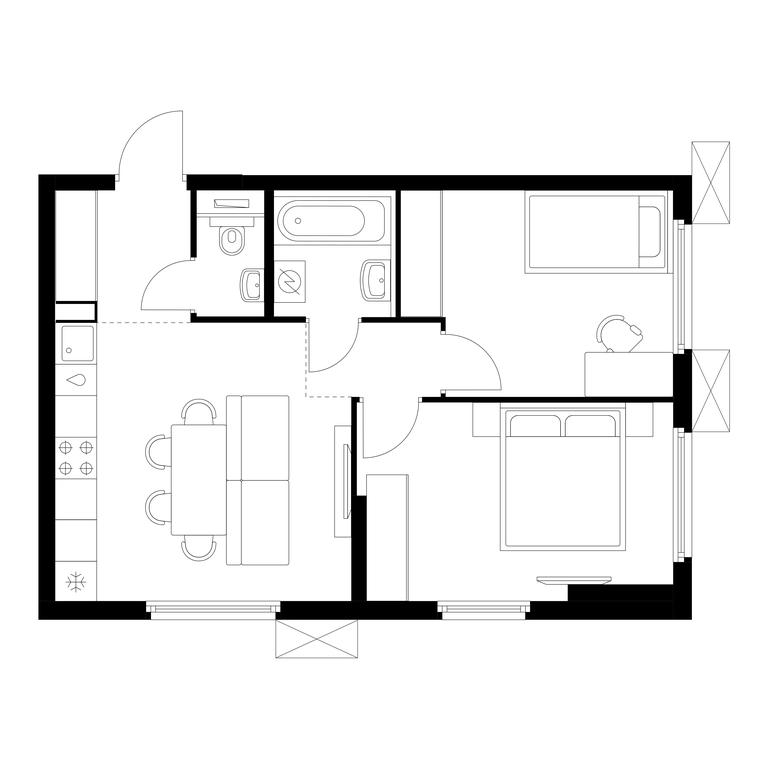 2-BD Apartment Sale, 49.7平方米 at Yaroslavskiy, 16th Microdistrict, Mytischi, Moscow Region, Russia #1 2-BD Apartment Sale, 49.7平方米 at Yaroslavskiy, 16th Microdistrict, Mytischi, Moscow Region, Russia #1