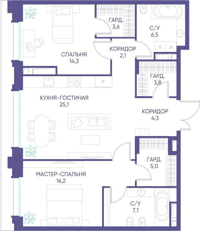2-BD Apartment Sale, 88 sq. m. at Dom XXII, Pogodinskaya Street, 22с3, Moscow, Russia #1 2-BD Apartment Sale, 88 sq. m. at Dom XXII, Pogodinskaya Street, 22с3, Moscow, Russia #1