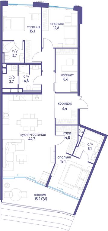 Продажа 4-комн. квартиры, 128,2 м² в ЖК «Остров», улица Нижние Мнёвники, 37Ас4, Москва, Россия #1 Продажа 4-комн. квартиры, 128,2 м² в ЖК «Остров», улица Нижние Мнёвники, 37Ас4, Москва, Россия #1