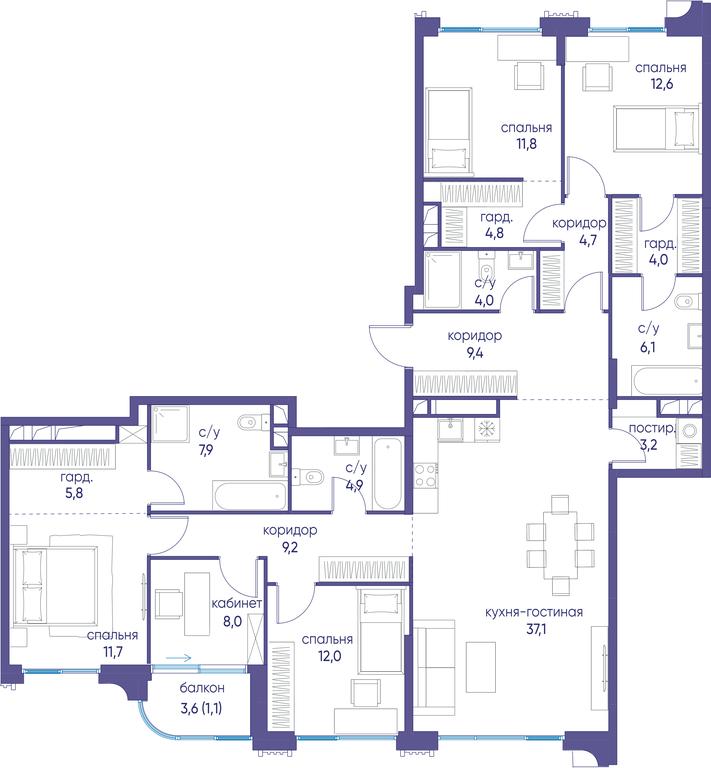 Продажа 5-комн. квартиры, 159 м² в ЖК «Остров», улица Нижние Мнёвники, 37Ас4, Москва, Россия #1 Продажа 5-комн. квартиры, 159 м² в ЖК «Остров», улица Нижние Мнёвники, 37Ас4, Москва, Россия #1