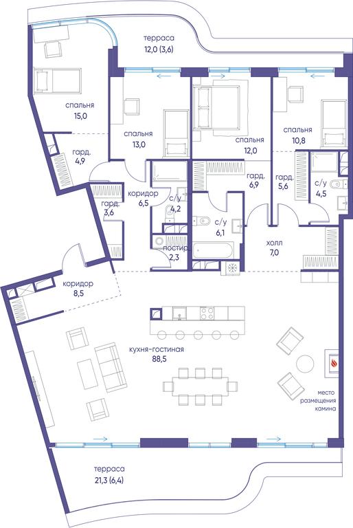 Продажа 5-комн. квартиры, 209,4 м² в ЖК «Остров», улица Нижние Мнёвники, 37Ас4, Москва, Россия #1 Продажа 5-комн. квартиры, 209,4 м² в ЖК «Остров», улица Нижние Мнёвники, 37Ас4, Москва, Россия #1