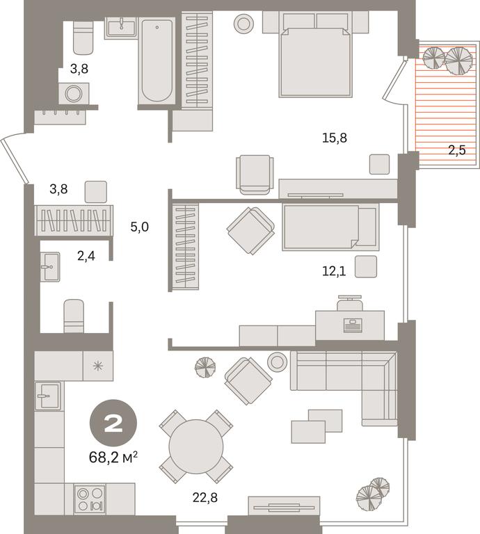 2-BD Apartment Sale, 68.2平方米 at Kvartal Gercena, zhiloy kompleks Kvartal Gertsena, Moscow, Russia #1 2-BD Apartment Sale, 68.2平方米 at Kvartal Gercena, zhiloy kompleks Kvartal Gertsena, Moscow, Russia #1
