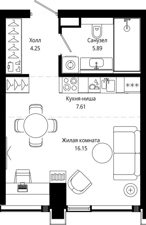 Apartment Sale, 33.87平方米 at Mod, 4th Maryinoy Roschi Street, 12с9, Moscow, Russia #2 Apartment Sale, 33.87平方米 at Mod, 4th Maryinoy Roschi Street, 12с9, Moscow, Russia #2
