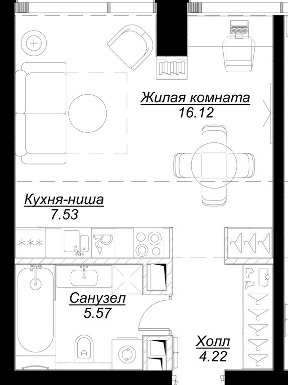 Apartment Sale, 33.87平方米 at Mod, 4th Maryinoy Roschi Street, 12с9, Moscow, Russia #1 Apartment Sale, 33.87平方米 at Mod, 4th Maryinoy Roschi Street, 12с9, Moscow, Russia #1