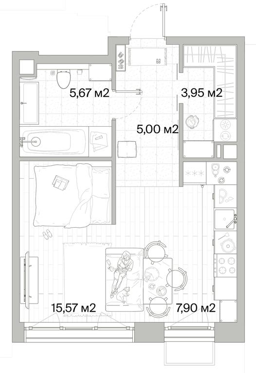 1-BD Apartment Sale, 38.09平方米 at Mys, derevnya Likino, Odintsovskiy Urban District, Moscow Region, Russia #1 1-BD Apartment Sale, 38.09平方米 at Mys, derevnya Likino, Odintsovskiy Urban District, Moscow Region, Russia #1