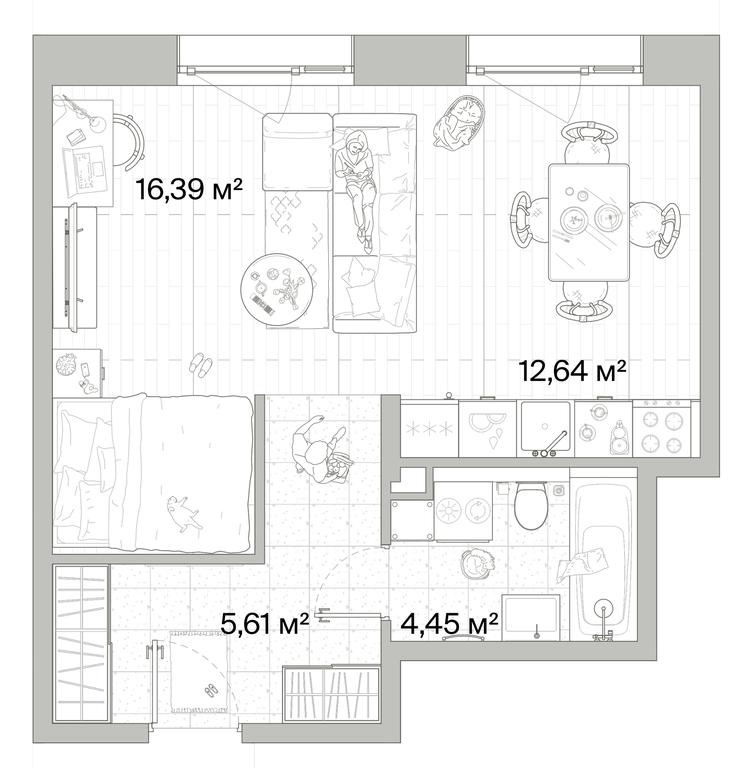 1-BD Apartment Sale, 39.09平方米 at Mys, derevnya Likino, Odintsovskiy Urban District, Moscow Region, Russia #1 1-BD Apartment Sale, 39.09平方米 at Mys, derevnya Likino, Odintsovskiy Urban District, Moscow Region, Russia #1