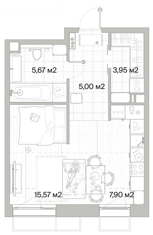 1-BD Apartment Sale, 38.09平方米 at Mys, derevnya Likino, Odintsovskiy Urban District, Moscow Region, Russia #1 1-BD Apartment Sale, 38.09平方米 at Mys, derevnya Likino, Odintsovskiy Urban District, Moscow Region, Russia #1