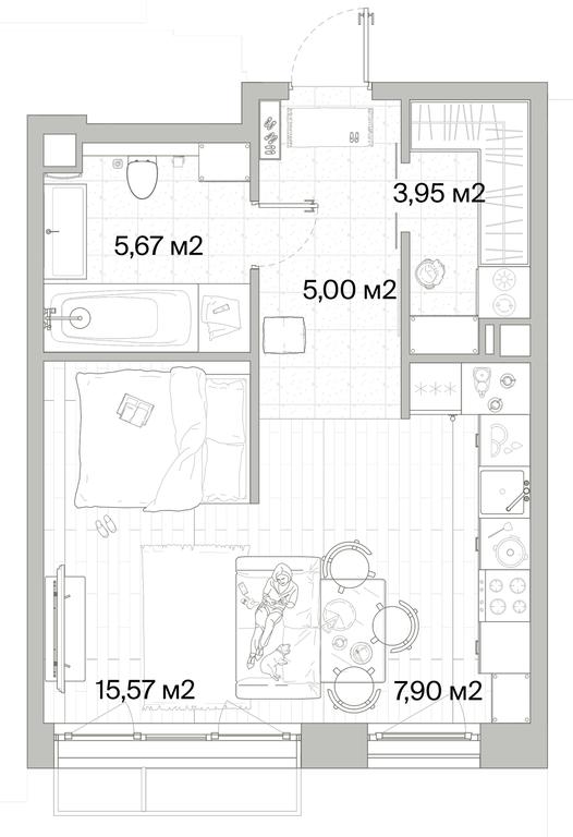 1-BD Apartment Sale, 38.09平方米 at Mys, derevnya Likino, Odintsovskiy Urban District, Moscow Region, Russia #1 1-BD Apartment Sale, 38.09平方米 at Mys, derevnya Likino, Odintsovskiy Urban District, Moscow Region, Russia #1