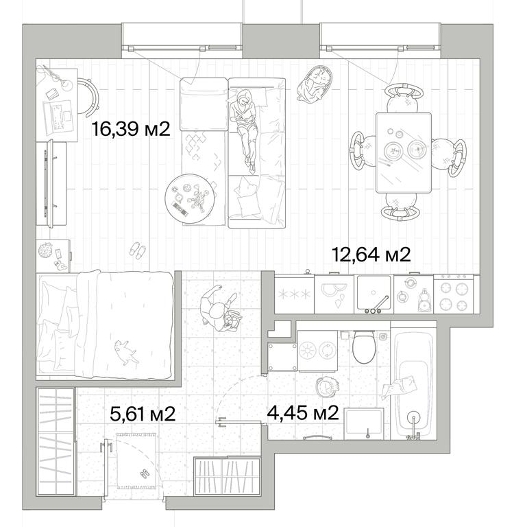 1-BD Apartment Sale, 39.09平方米 at Mys, derevnya Likino, Odintsovskiy Urban District, Moscow Region, Russia #1 1-BD Apartment Sale, 39.09平方米 at Mys, derevnya Likino, Odintsovskiy Urban District, Moscow Region, Russia #1
