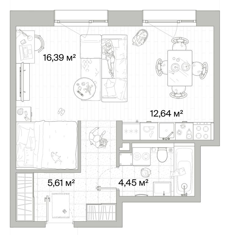 1-BD Apartment Sale, 39.09平方米 at Mys, derevnya Likino, Odintsovskiy Urban District, Moscow Region, Russia #1 1-BD Apartment Sale, 39.09平方米 at Mys, derevnya Likino, Odintsovskiy Urban District, Moscow Region, Russia #1
