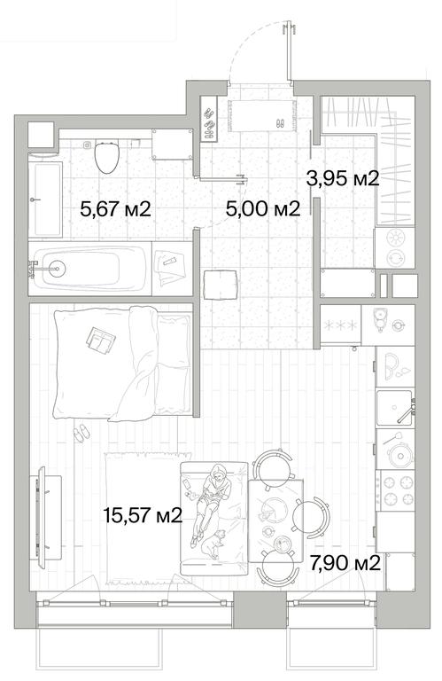 1-BD Apartment Sale, 38.09平方米 at Mys, derevnya Likino, Odintsovskiy Urban District, Moscow Region, Russia #1 1-BD Apartment Sale, 38.09平方米 at Mys, derevnya Likino, Odintsovskiy Urban District, Moscow Region, Russia #1