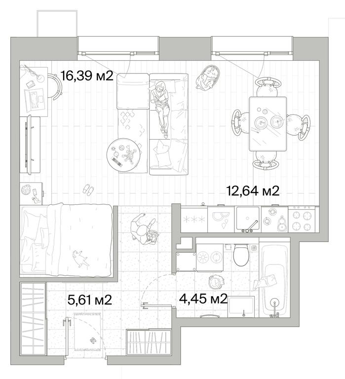 1-BD Apartment Sale, 39.09平方米 at Mys, derevnya Likino, Odintsovskiy Urban District, Moscow Region, Russia #1 1-BD Apartment Sale, 39.09平方米 at Mys, derevnya Likino, Odintsovskiy Urban District, Moscow Region, Russia #1