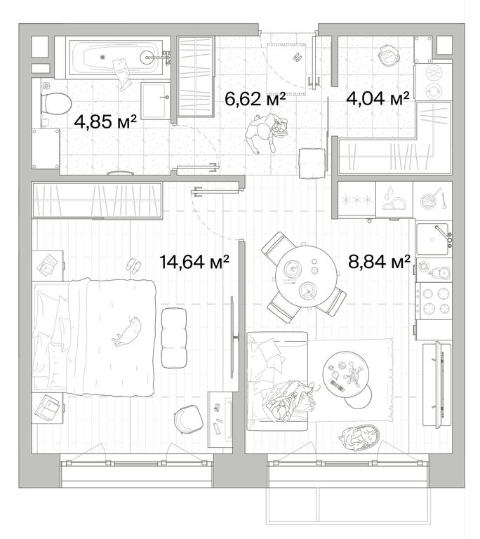 1-BD Apartment Sale, 43.96平方米 at Mys, derevnya Likino, Odintsovskiy Urban District, Moscow Region, Russia #1 1-BD Apartment Sale, 43.96平方米 at Mys, derevnya Likino, Odintsovskiy Urban District, Moscow Region, Russia #1