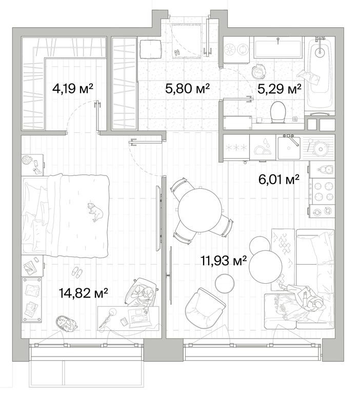 1-BD Apartment Sale, 48.04平方米 at Mys, derevnya Likino, Odintsovskiy Urban District, Moscow Region, Russia #1 1-BD Apartment Sale, 48.04平方米 at Mys, derevnya Likino, Odintsovskiy Urban District, Moscow Region, Russia #1