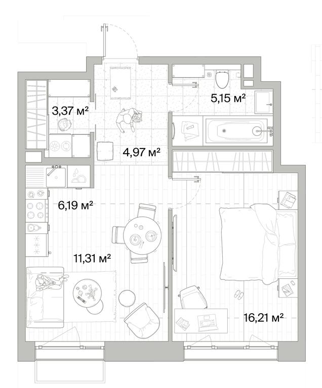 1-BD Apartment Sale, 47.2 sq. m. at Mys, derevnya Likino, Odintsovskiy Urban District, Moscow Region, Russia #1 1-BD Apartment Sale, 47.2 sq. m. at Mys, derevnya Likino, Odintsovskiy Urban District, Moscow Region, Russia #1