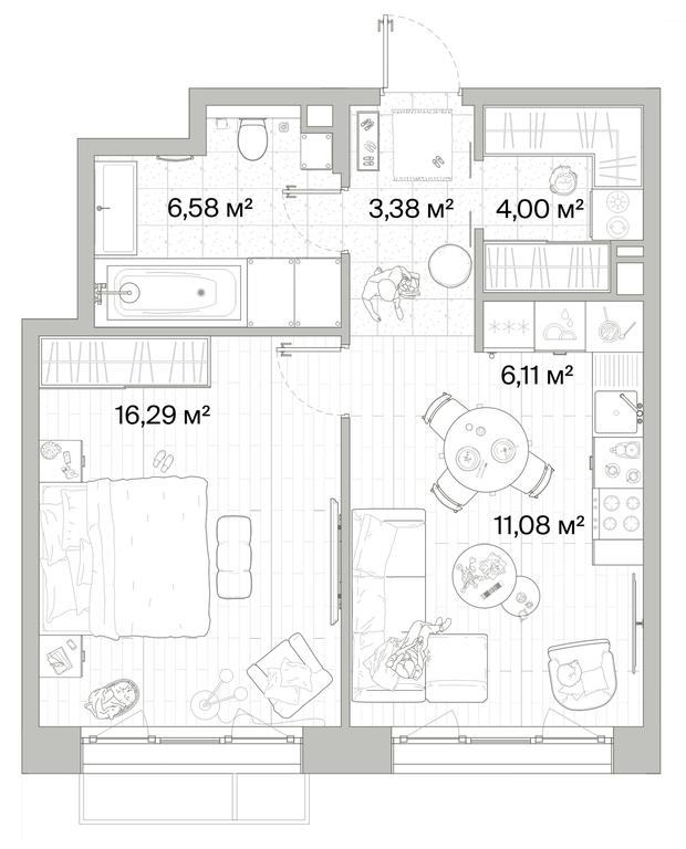 1-BD Apartment Sale, 47.44平方米 at Mys, derevnya Likino, Odintsovskiy Urban District, Moscow Region, Russia #1 1-BD Apartment Sale, 47.44平方米 at Mys, derevnya Likino, Odintsovskiy Urban District, Moscow Region, Russia #1