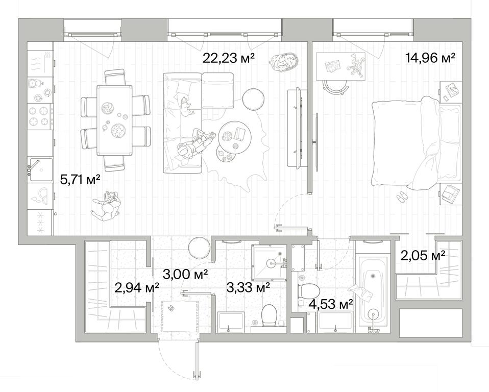 1-BD Apartment Sale, 58.75平方米 at Mys, derevnya Likino, Odintsovskiy Urban District, Moscow Region, Russia #1 1-BD Apartment Sale, 58.75平方米 at Mys, derevnya Likino, Odintsovskiy Urban District, Moscow Region, Russia #1