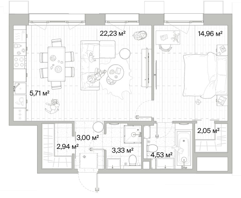 1-BD Apartment Sale, 58.75 sq. m. at Mys, derevnya Likino, Odintsovskiy Urban District, Moscow Region, Russia #1 1-BD Apartment Sale, 58.75 sq. m. at Mys, derevnya Likino, Odintsovskiy Urban District, Moscow Region, Russia #1
