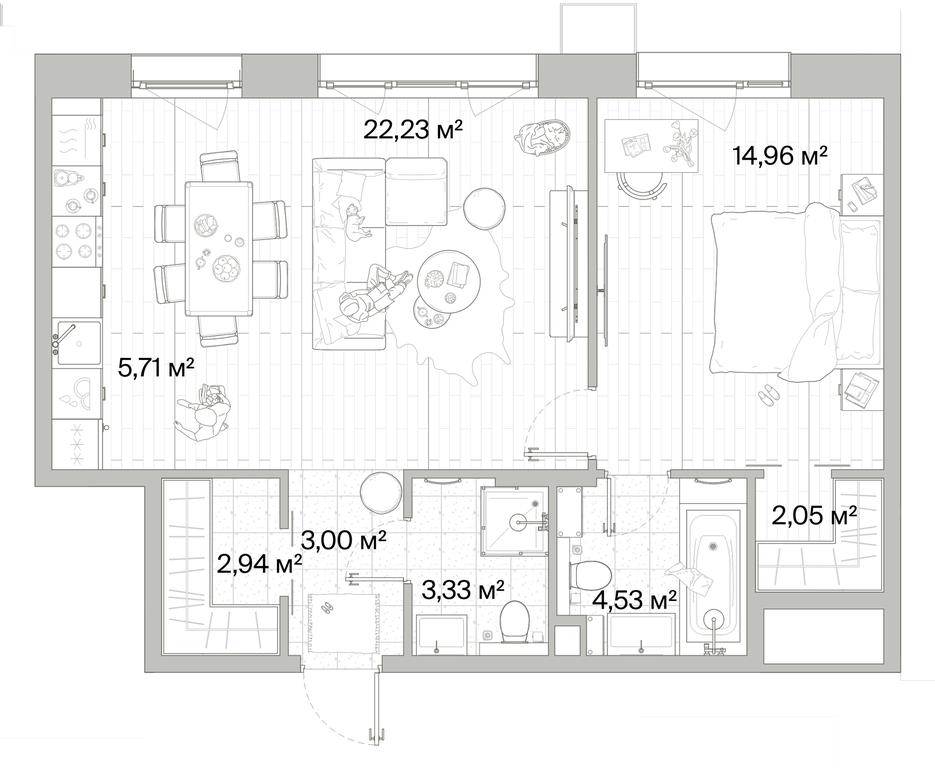 1-BD Apartment Sale, 58.75平方米 at Mys, derevnya Likino, Odintsovskiy Urban District, Moscow Region, Russia #1 1-BD Apartment Sale, 58.75平方米 at Mys, derevnya Likino, Odintsovskiy Urban District, Moscow Region, Russia #1