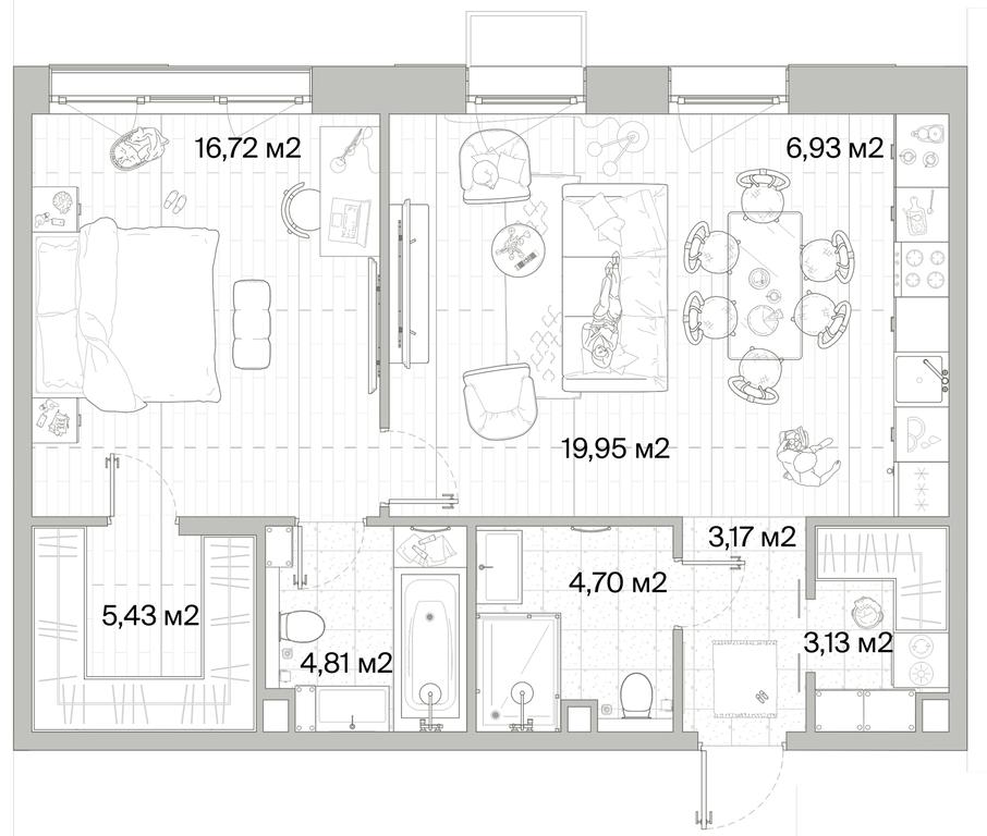 1-BD Apartment Sale, 64.84平方米 at Mys, derevnya Likino, Odintsovskiy Urban District, Moscow Region, Russia #1 1-BD Apartment Sale, 64.84平方米 at Mys, derevnya Likino, Odintsovskiy Urban District, Moscow Region, Russia #1