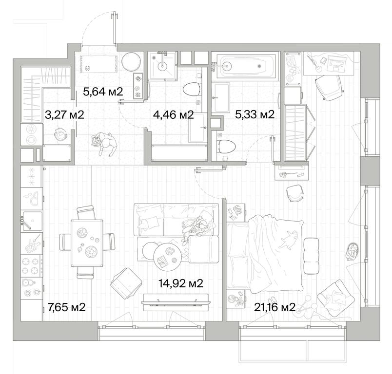 1-BD Apartment Sale, 62.43 sq. m. at Mys, derevnya Likino, Odintsovskiy Urban District, Moscow Region, Russia #1 1-BD Apartment Sale, 62.43 sq. m. at Mys, derevnya Likino, Odintsovskiy Urban District, Moscow Region, Russia #1